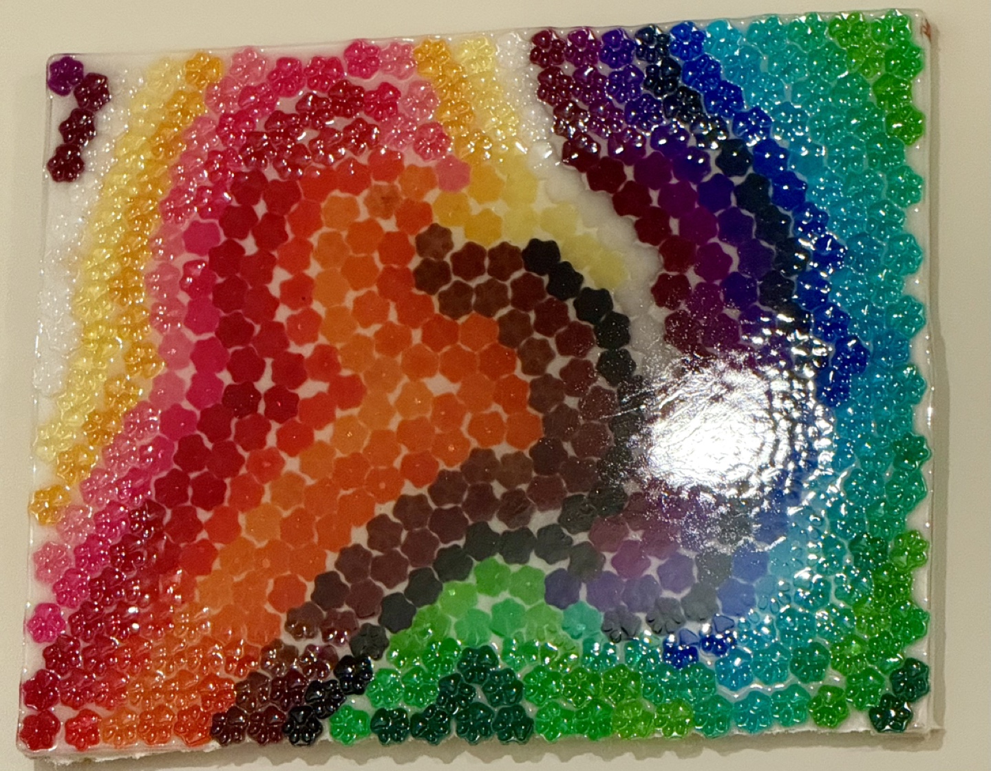 Rainbow Resin Dog Paw Wall Art