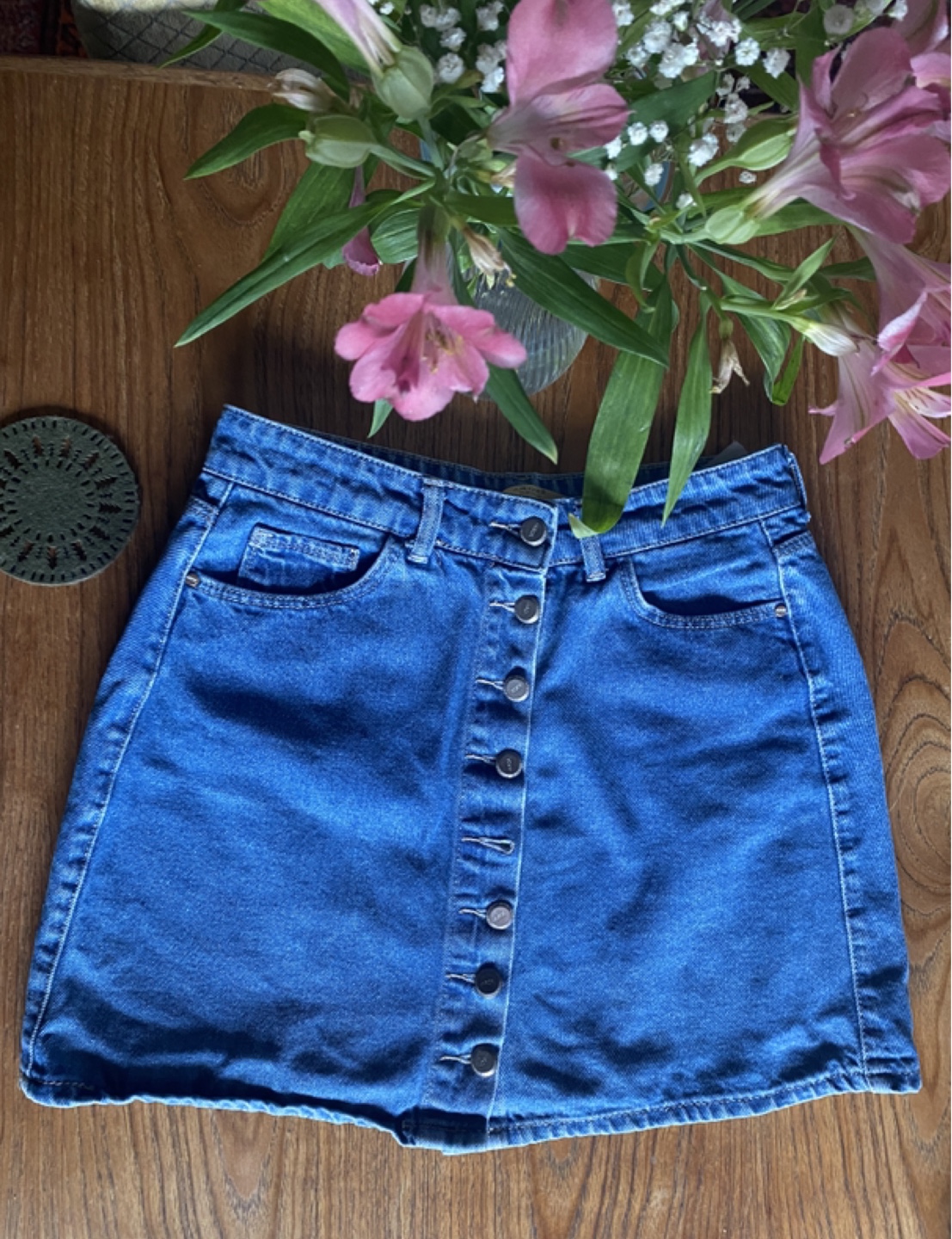 Blue Denim Mini Skirt