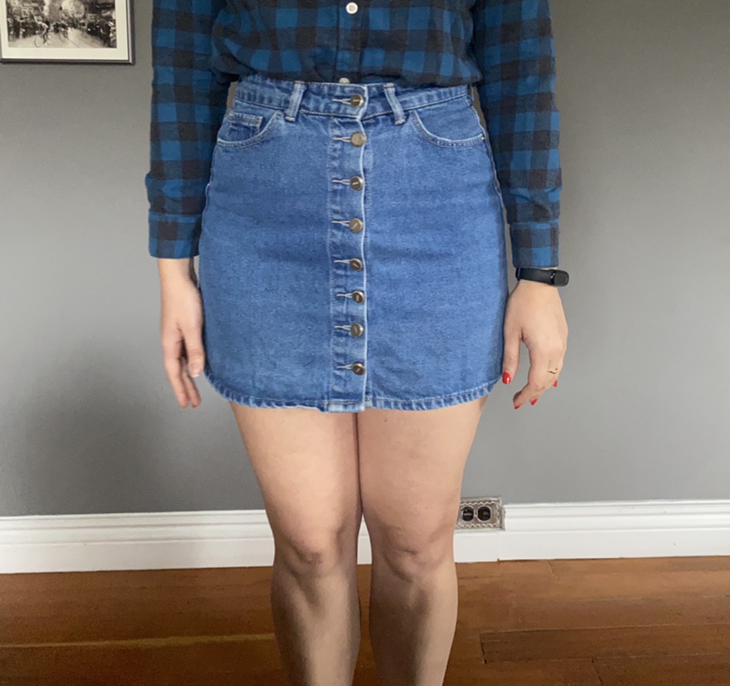 Blue Denim Mini Skirt - photo 2