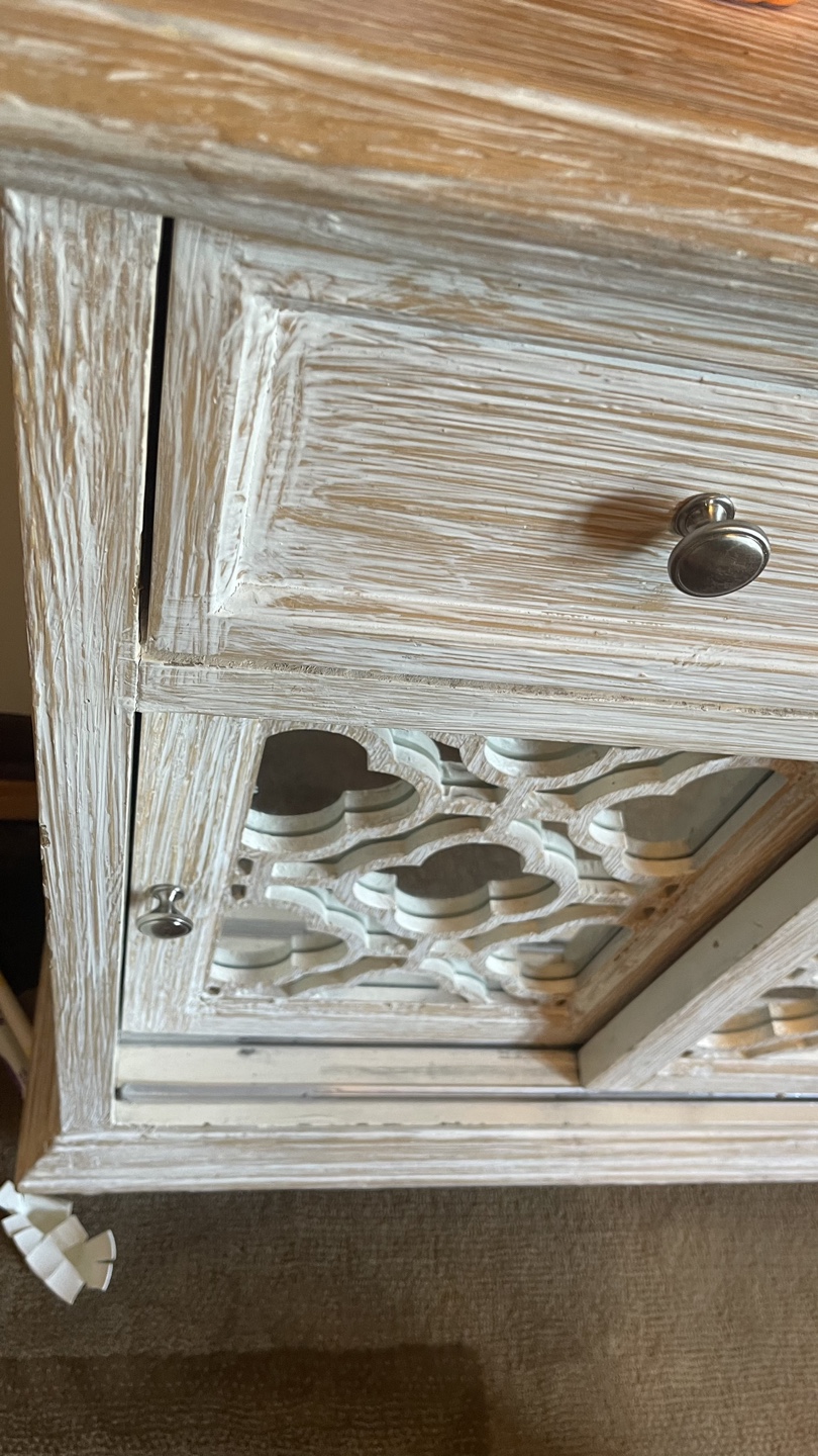 White Cabinet with drawers Mirrored Doors check more pictures - photo 4