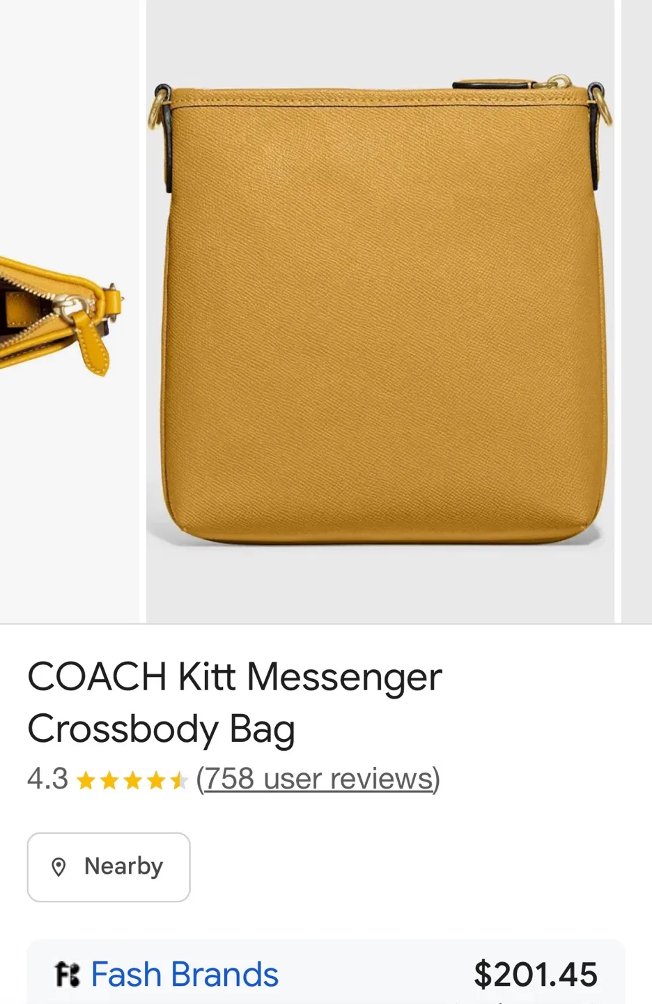Yellow Coach Kitt Messenger crossbody bag image indicator(6)