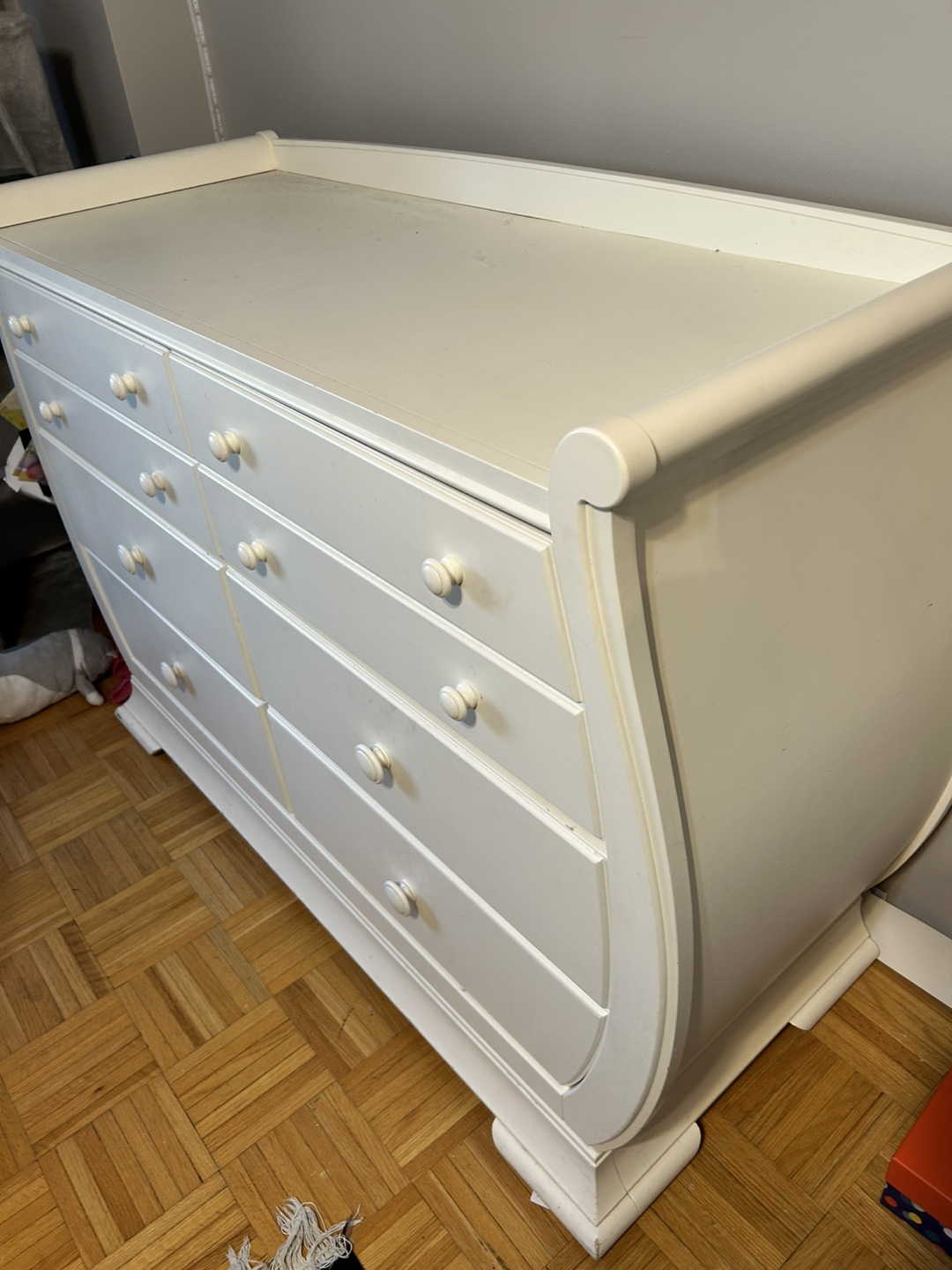White Dresser with Six Drawers