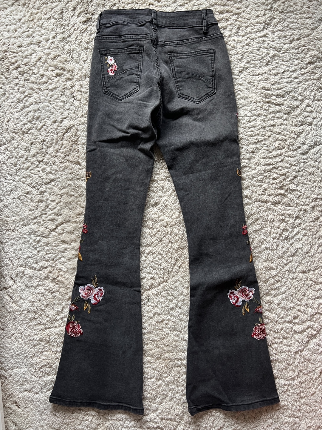 Floral Embroidered Flare Jeans - 4 pairs