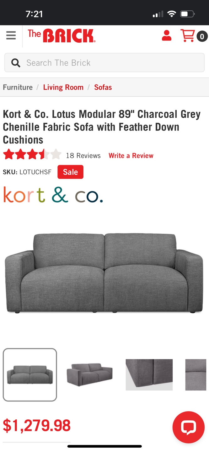 KORT & CO. Charcoal Grey Chenille Sofa - photo 5