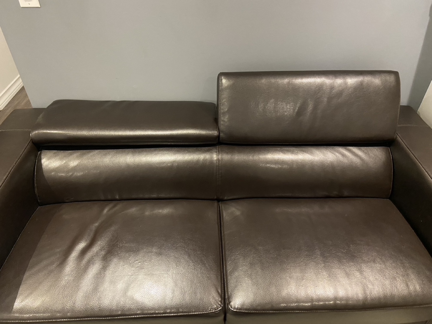 Brown Leather Sofa - photo 2