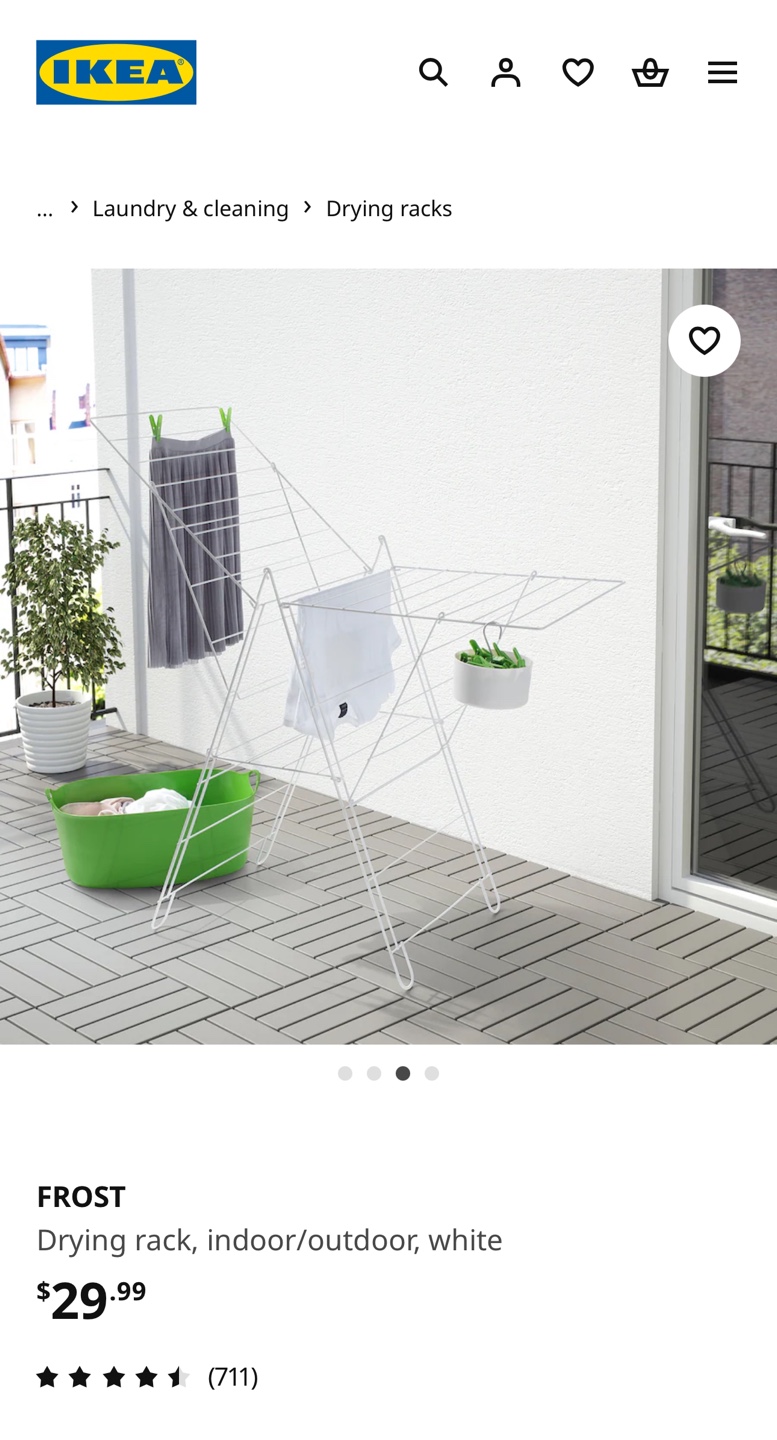 IKEA FROST Drying Rack, Indoor/Outdoor, White - photo 2