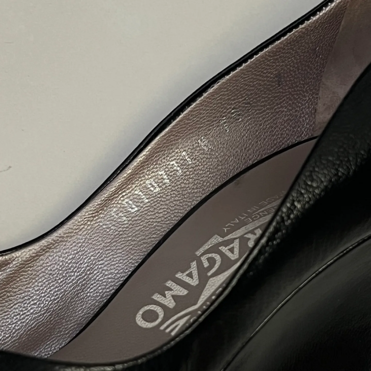 Salvatore Ferragamo Black Leather Wedge Heels Size 7 image indicator(3)