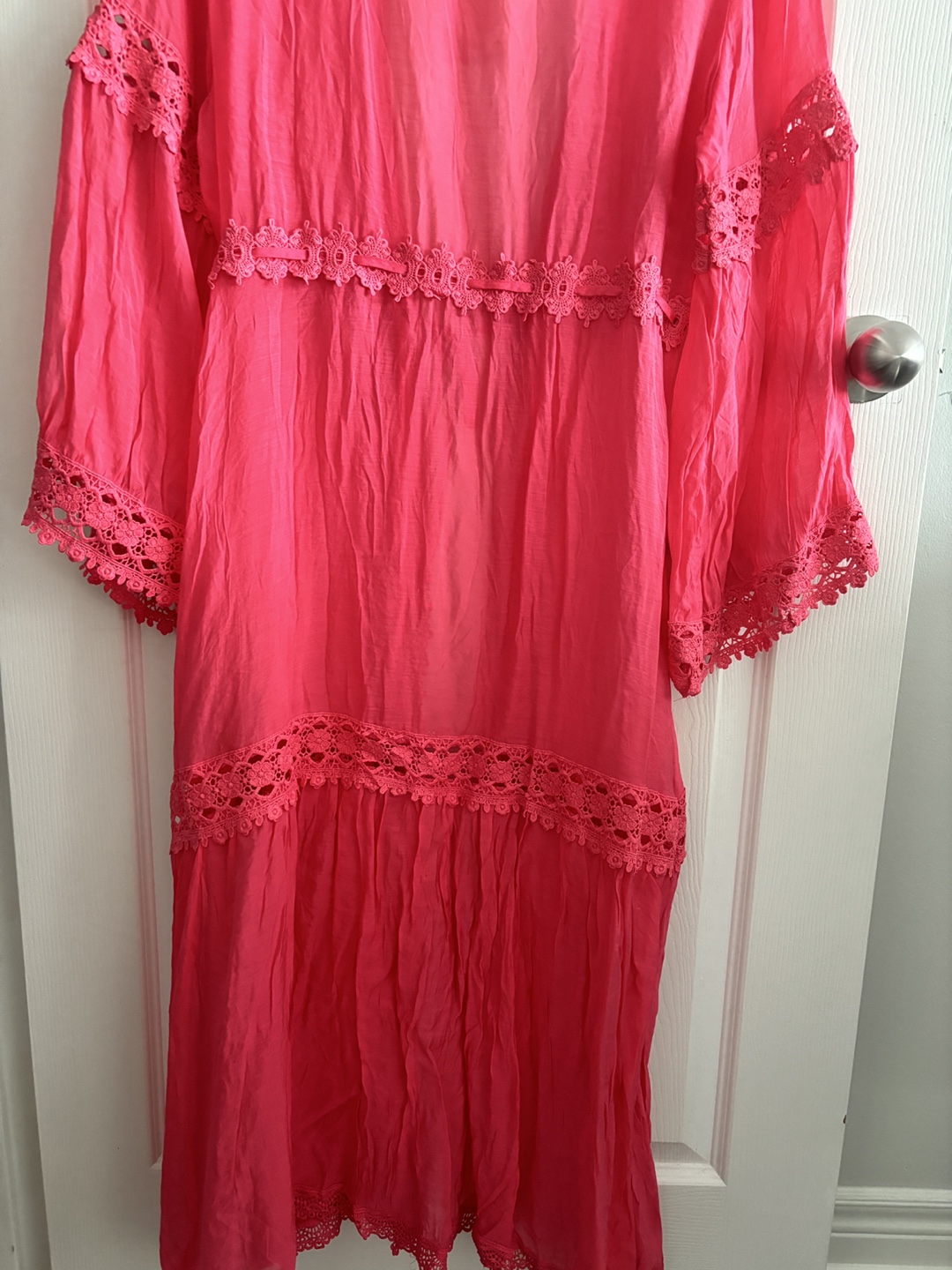 Pink Crochet Beach Cover Up - photo 4