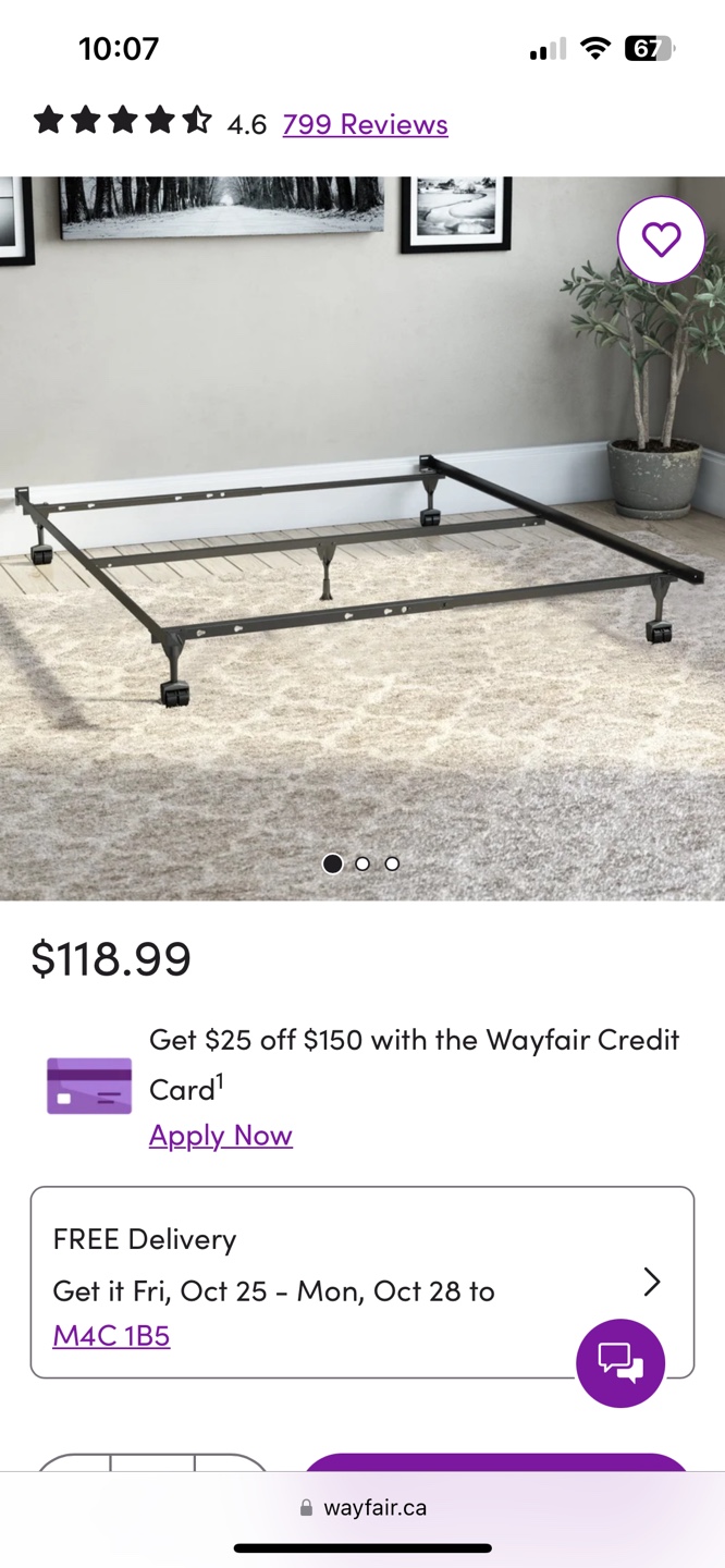 Queen Size Metal Bed Frame