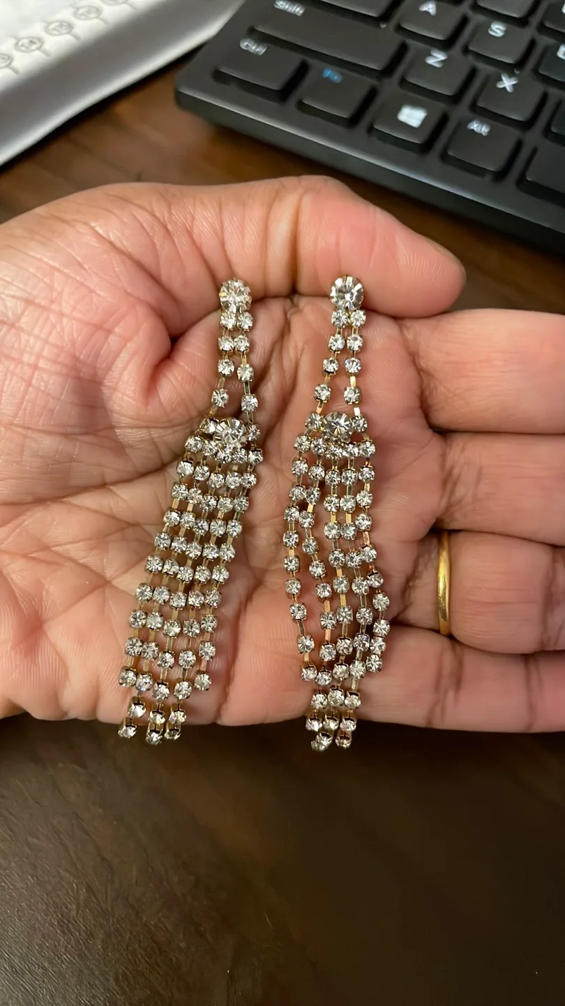 Rhinestone Dangle Earrings thumbnail
