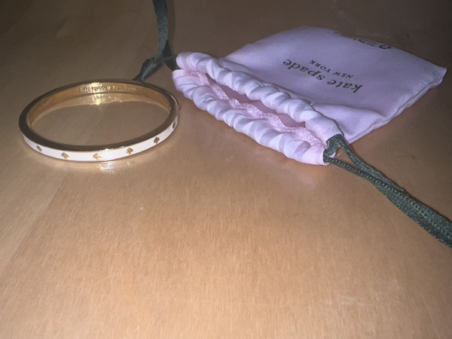 Kate Spade Gold and White Enamel Bangle Bracelet - photo 5