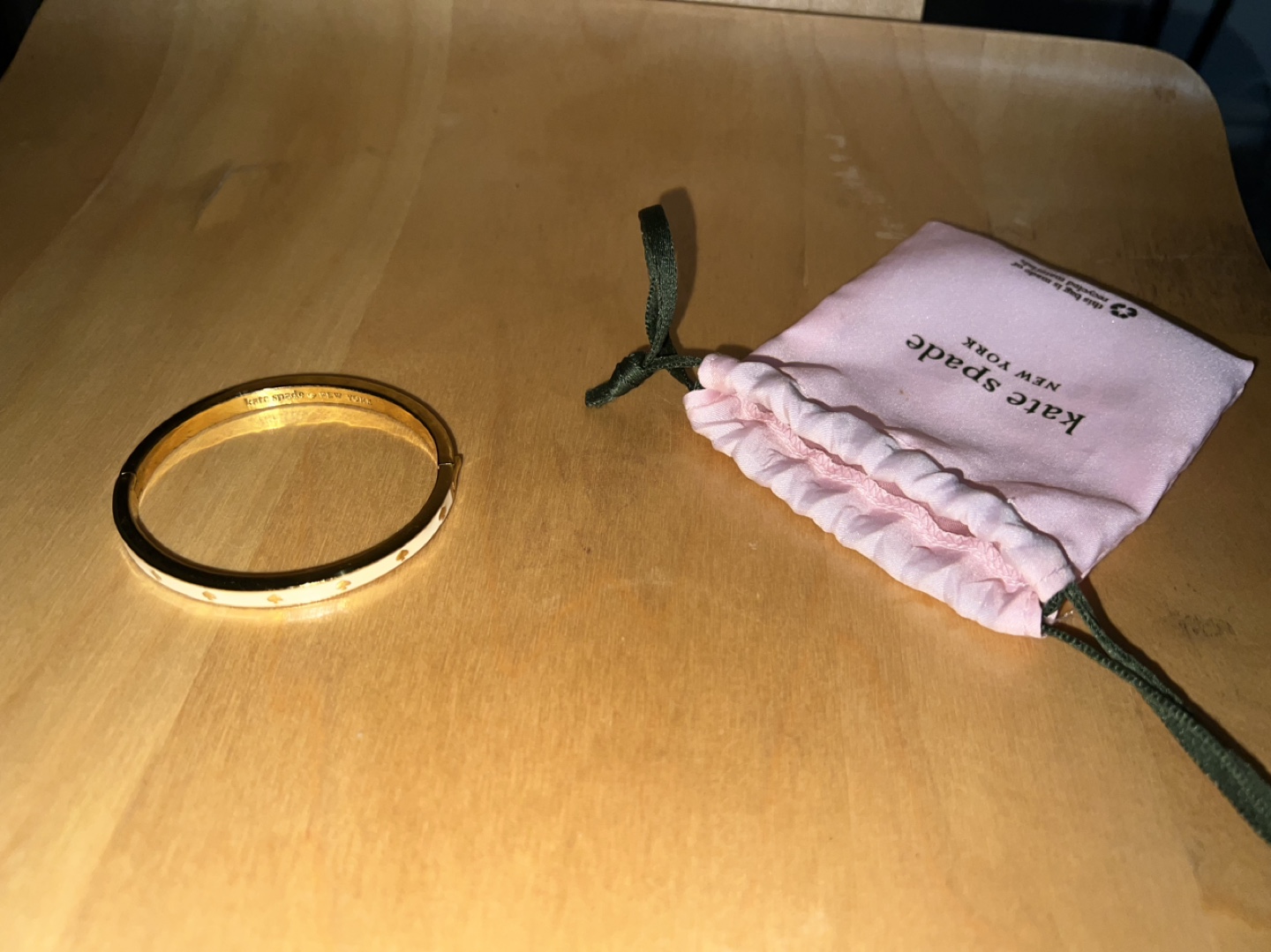 Kate Spade Gold and White Enamel Bangle Bracelet - photo 4