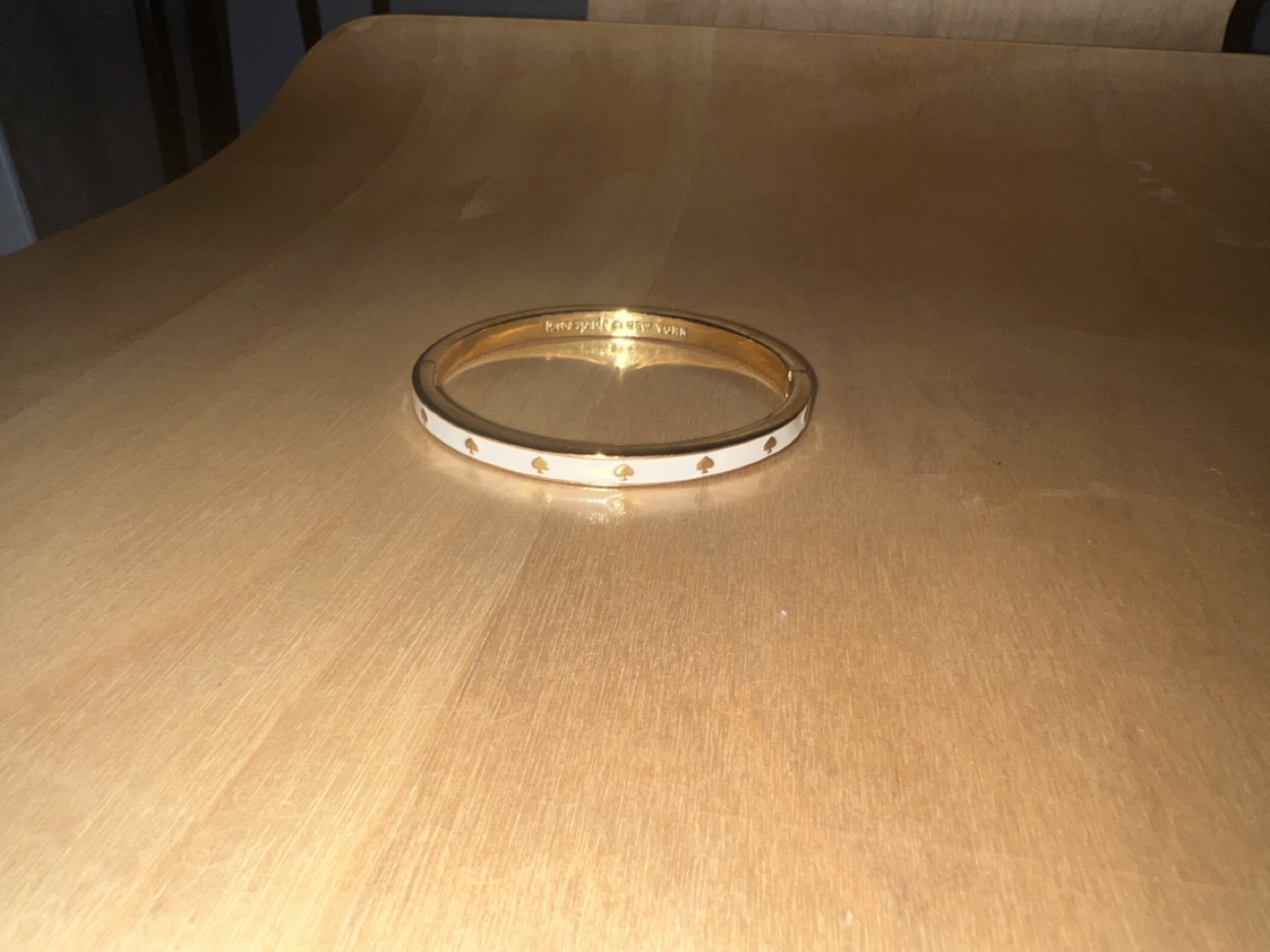 Kate Spade Gold and White Enamel Bangle Bracelet - photo 2