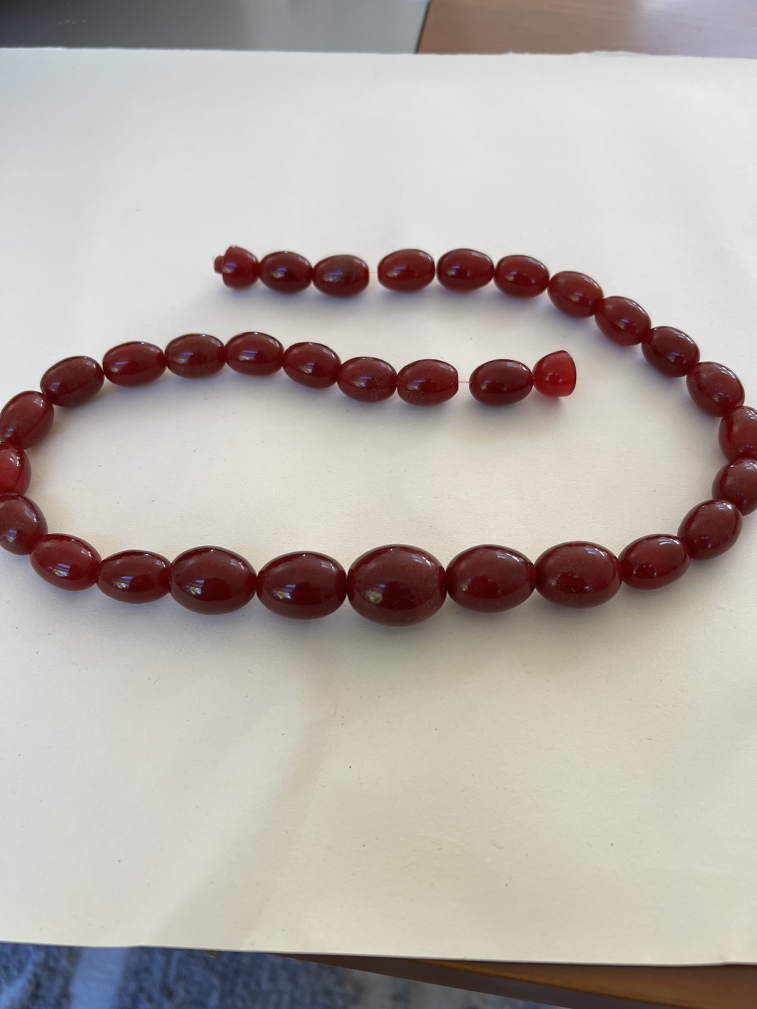 Carnelian Bead Necklace 26” - photo 3