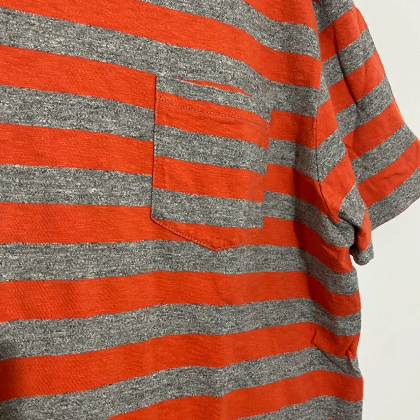 J.Crew Orange and Grey Striped T-Shirt image indicator(2)