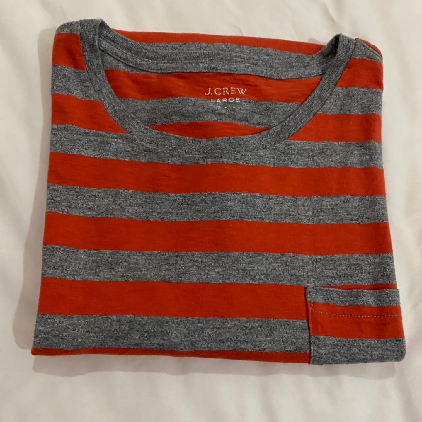 J.Crew Orange and Grey Striped T-Shirt image indicator(8)