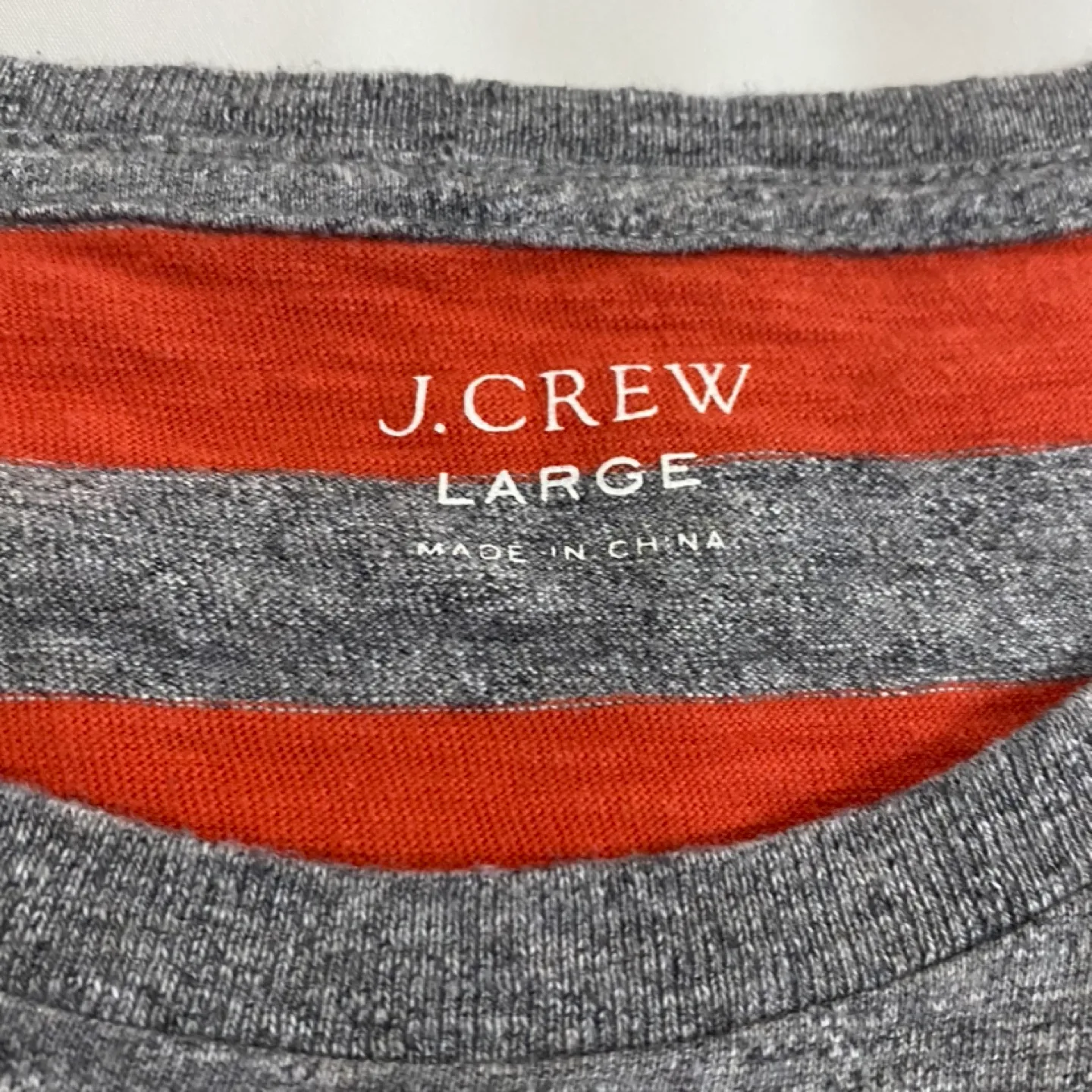 J.Crew Orange and Grey Striped T-Shirt image indicator(4)