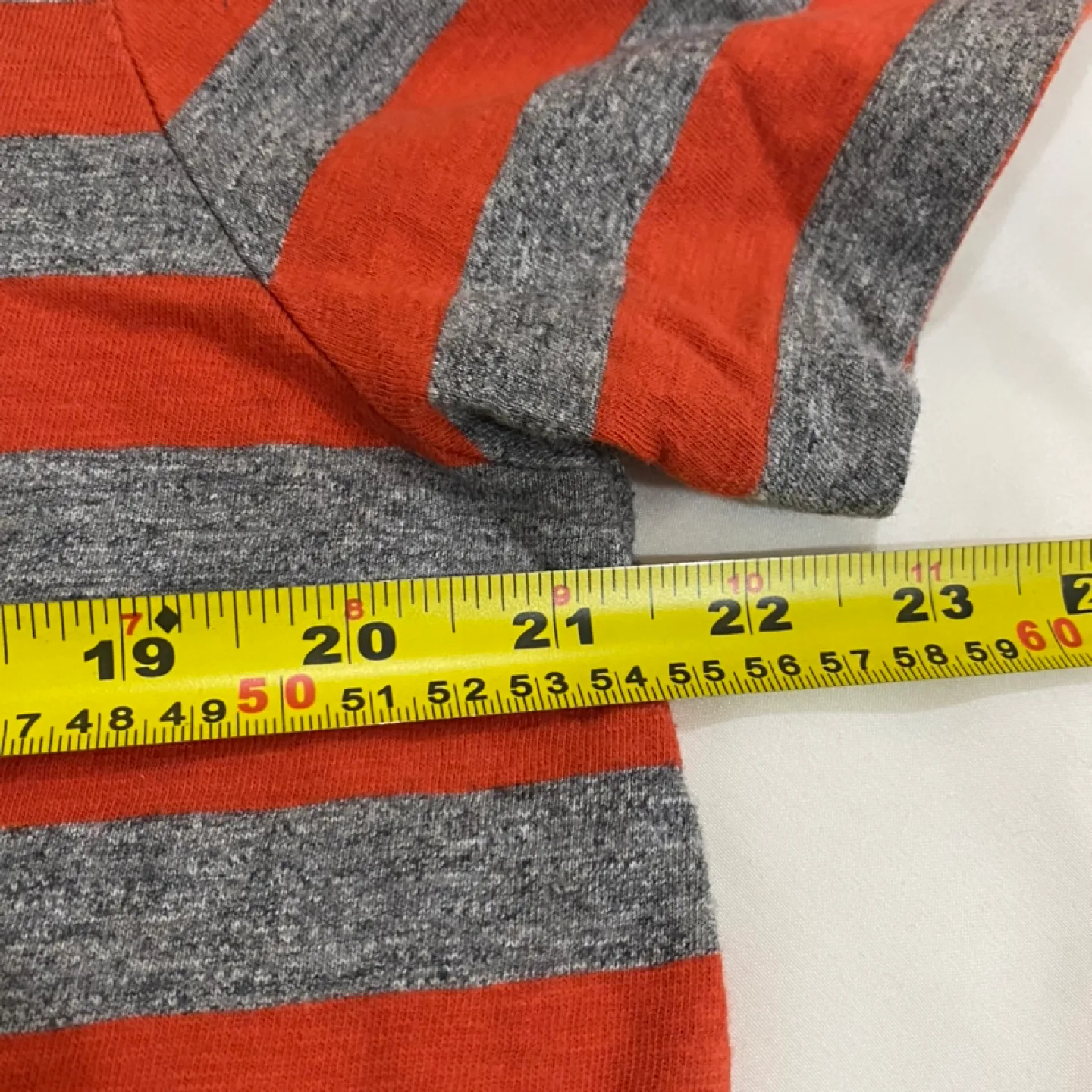 J.Crew Orange and Grey Striped T-Shirt image indicator(6)