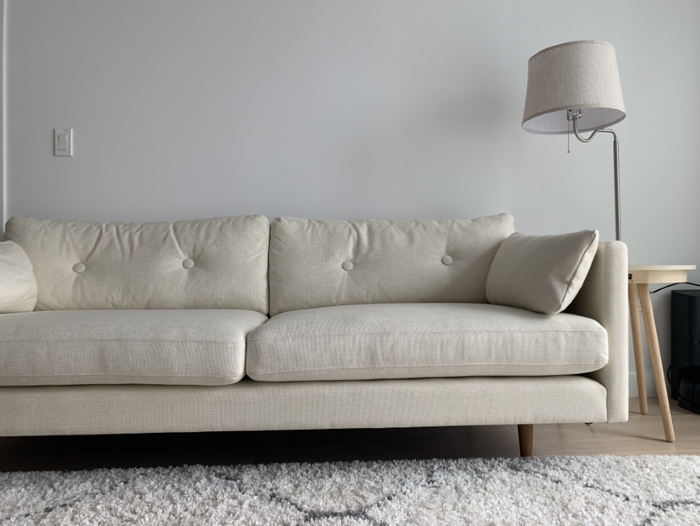 Mid-Century Modern Sofa 82” - Light Beige
