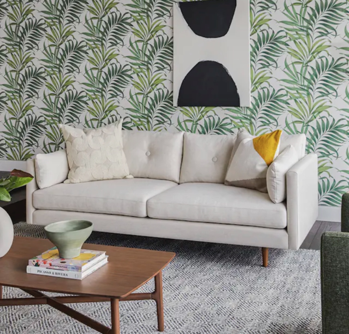 Mid-Century Modern Sofa 82” - Light Beige - photo 2
