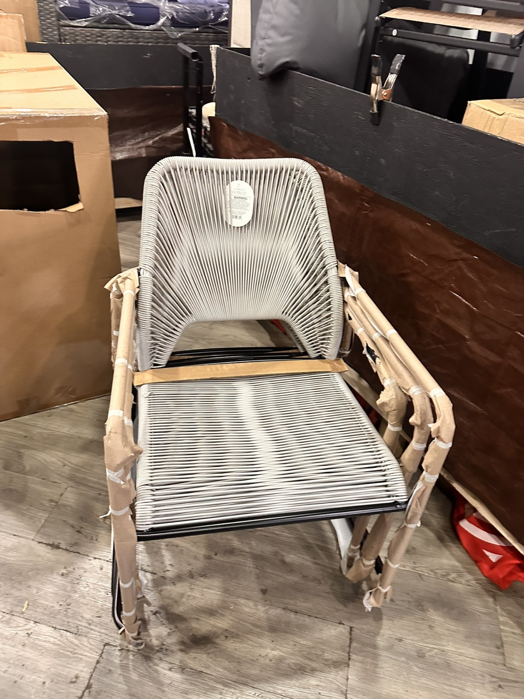 Fisher Stack & Wicker Outdoor Patio Chair, Rocking Chair Gray - photo 3