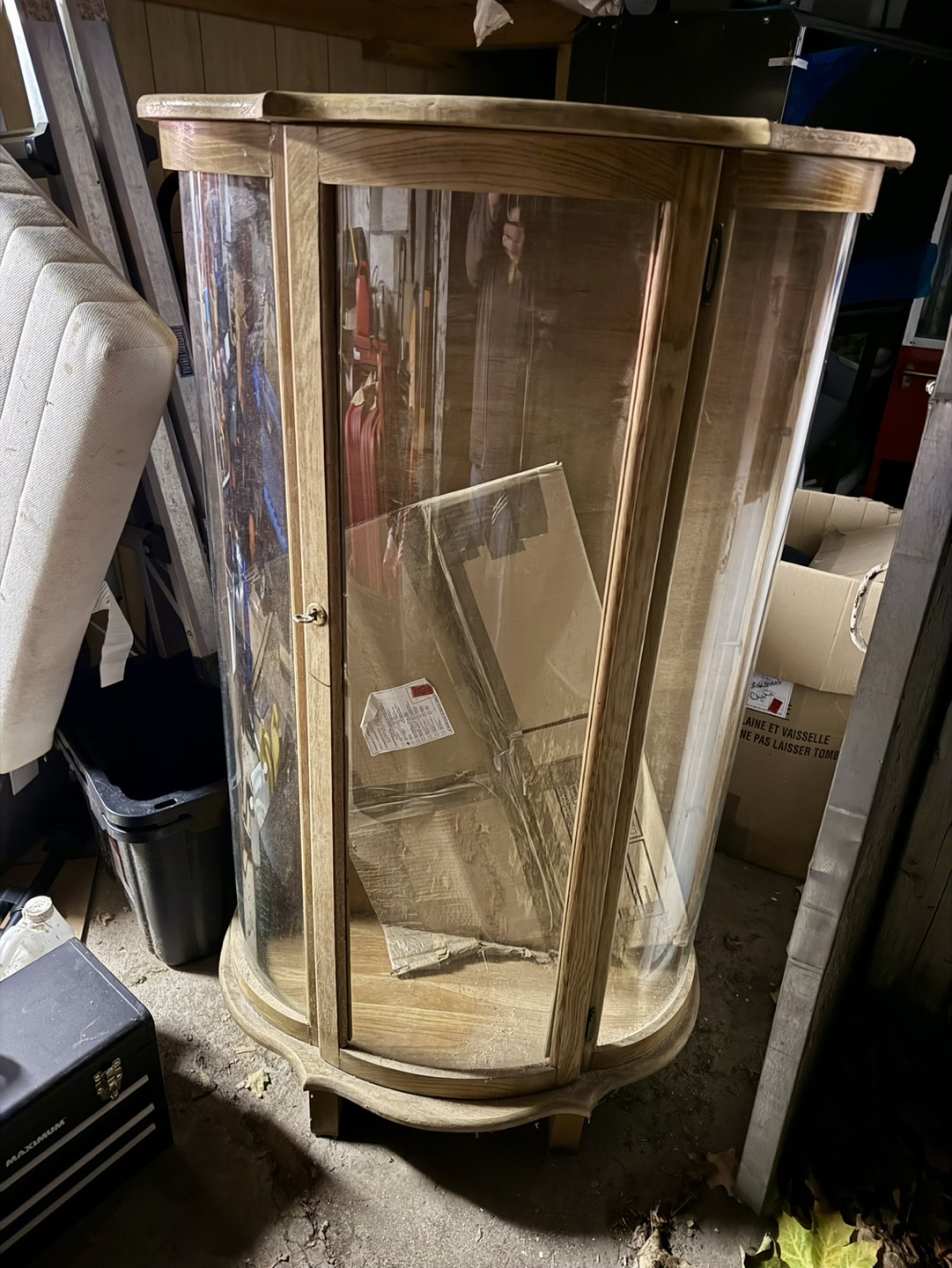 Antique Wooden Curio Cabinet