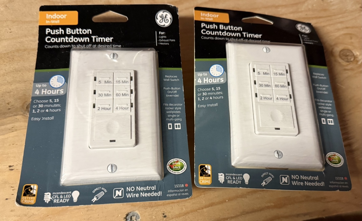 GE Push Button Countdown Timer (2 Pack)