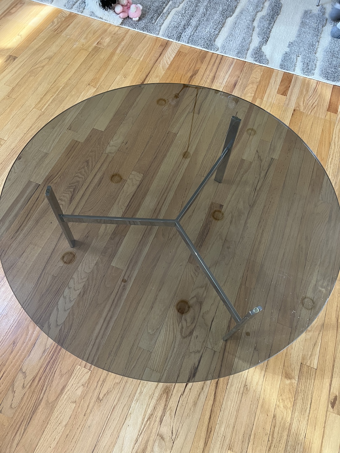 Glass Coffee Table with chrome base