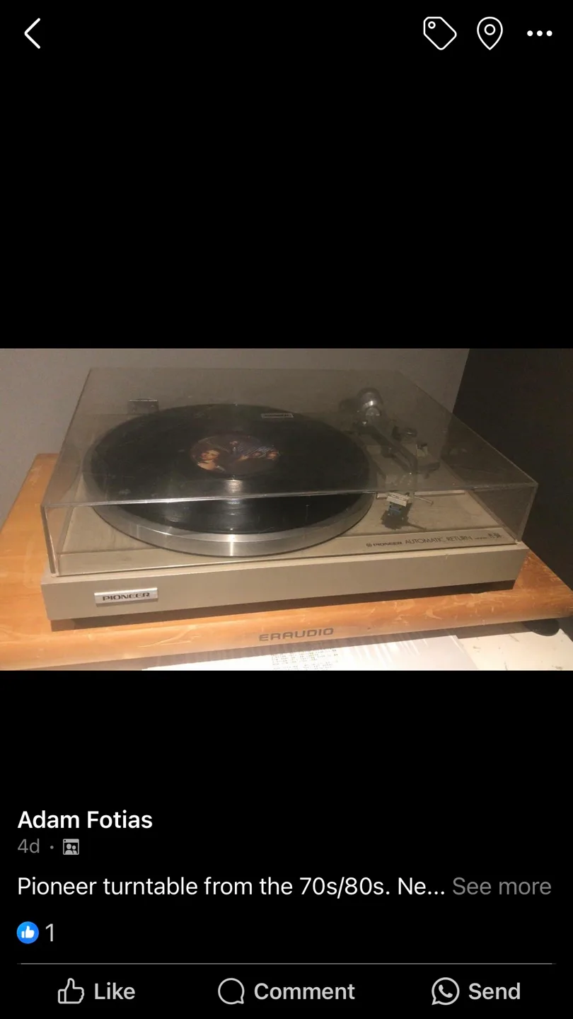Vintage Pioneer Turntable thumbnail