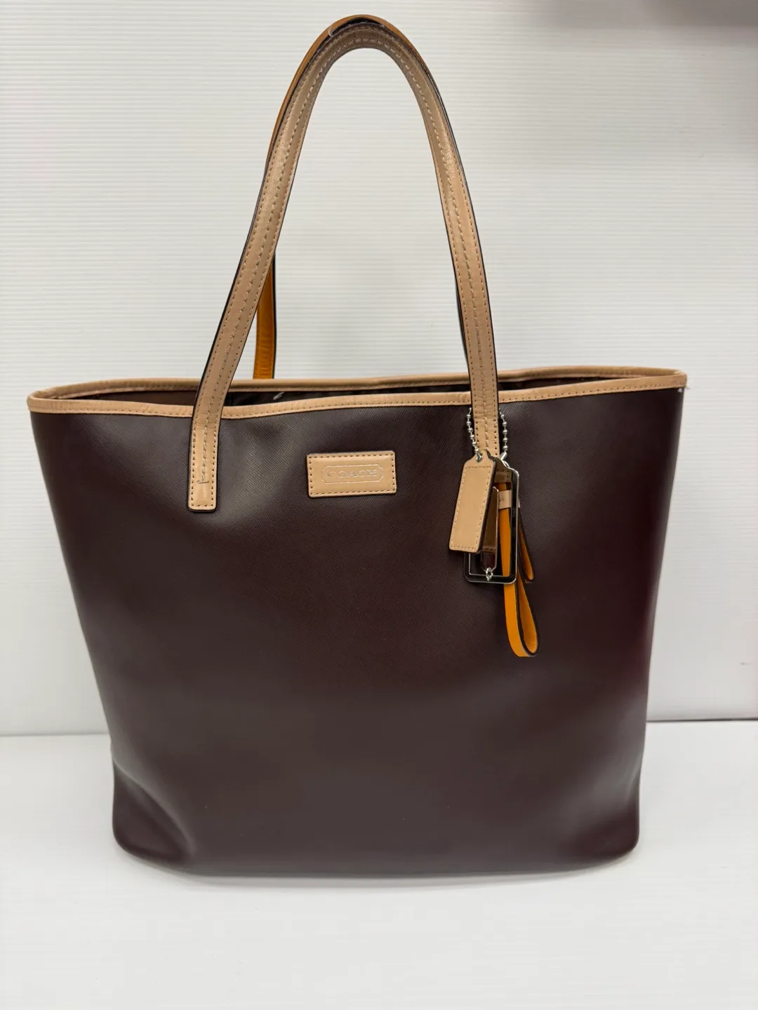 Coach Brown Leather Tote Bag thumbnail
