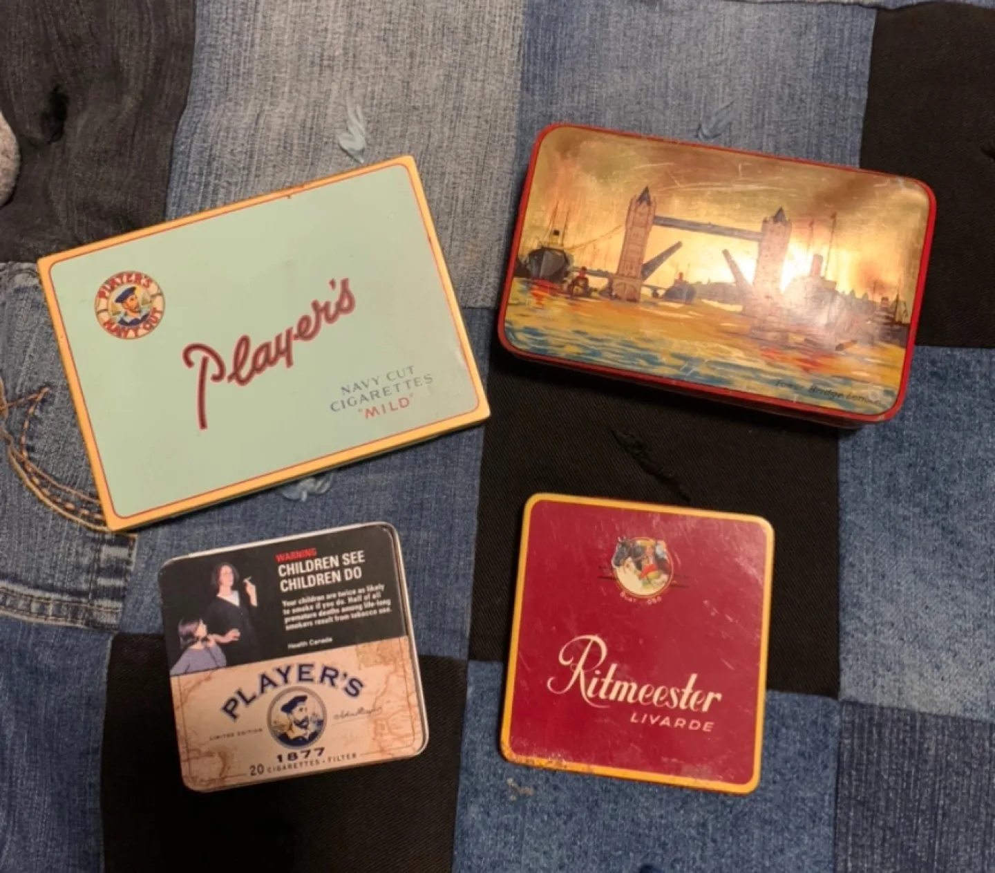#freecycle Vintage Cigarette Tins - Lot of 4 thumbnail