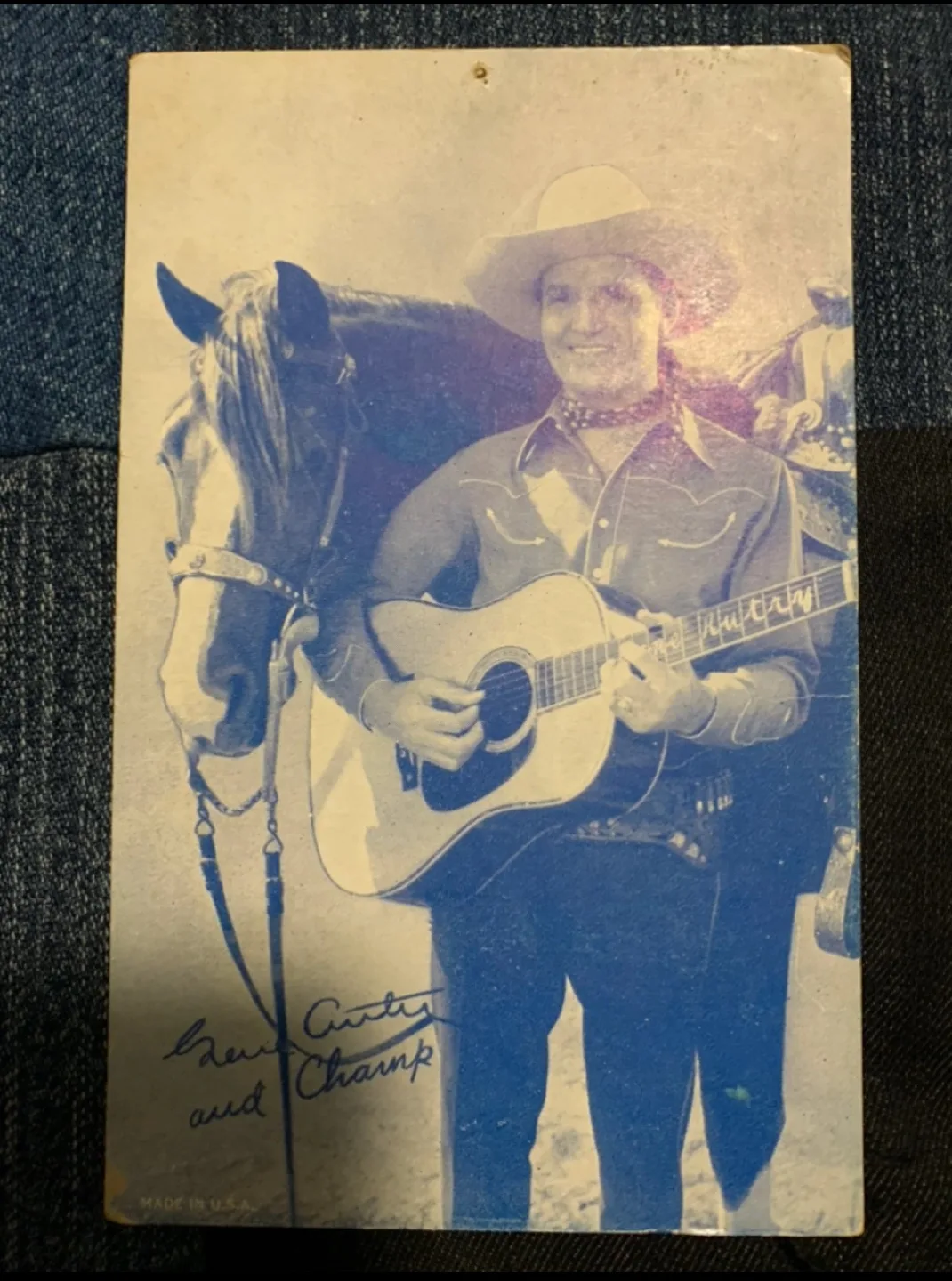 #freecycle Gene Autry and Champ Cowboy Penny Arcade Card thumbnail