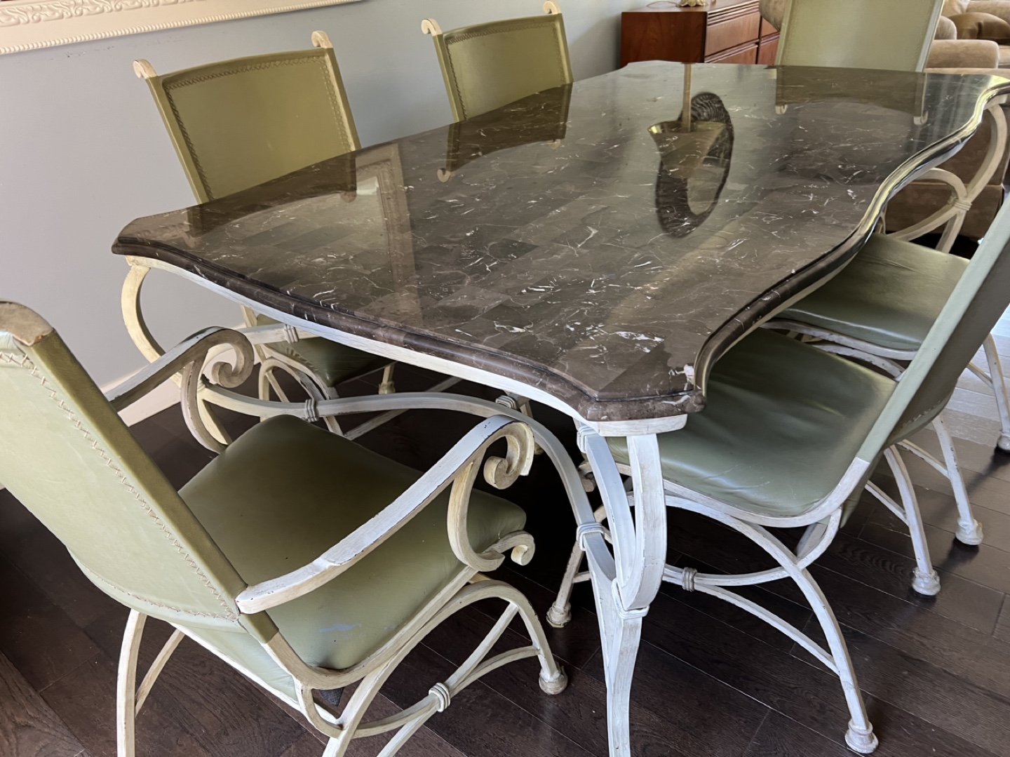 Marble Top Dining Table and 6 Chairs - photo 2
