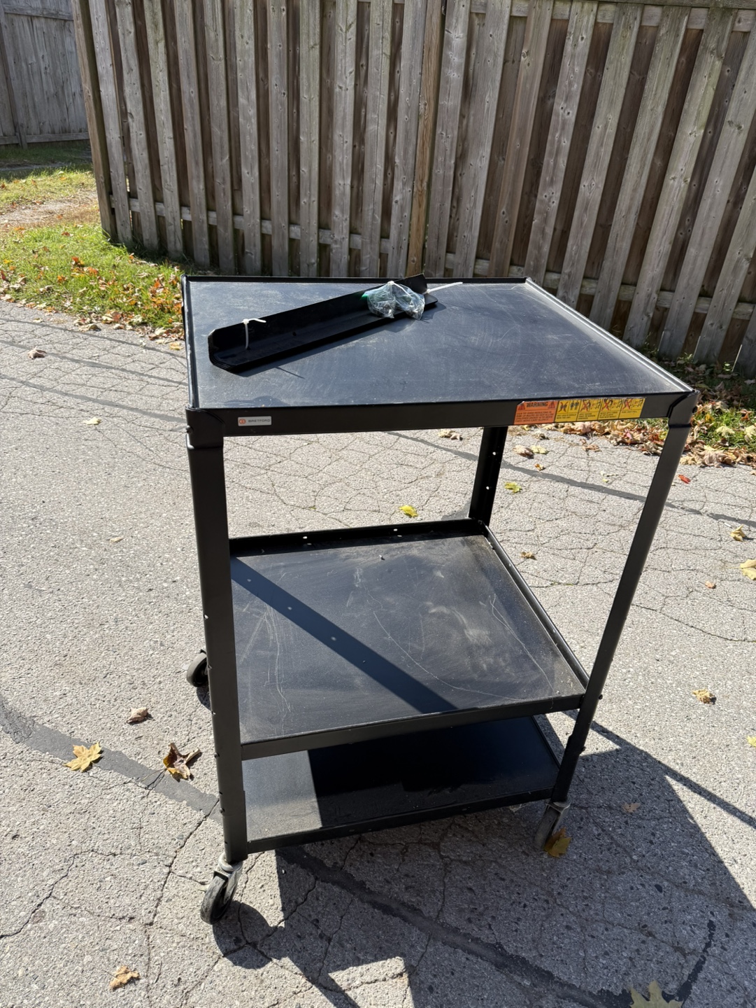 Black 3-Shelf Rolling Cart - photo 4