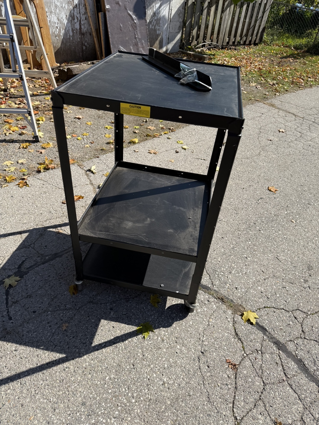 Black 3-Shelf Rolling Cart - photo 2