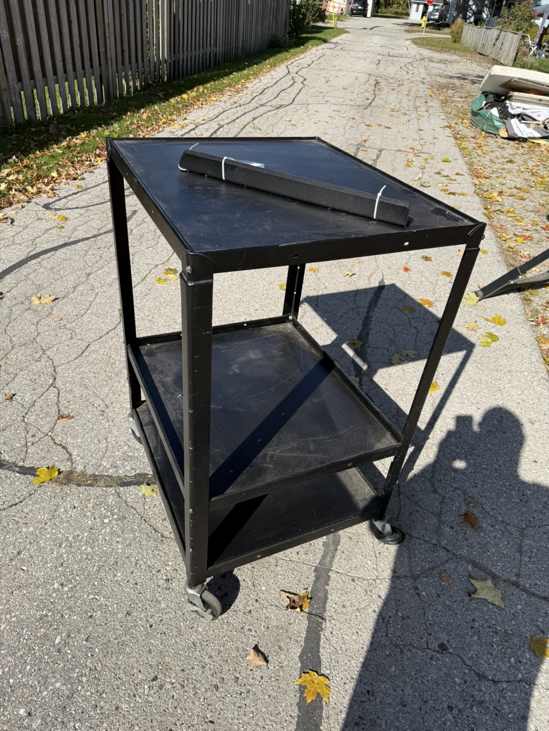 Black 3-Shelf Rolling Cart