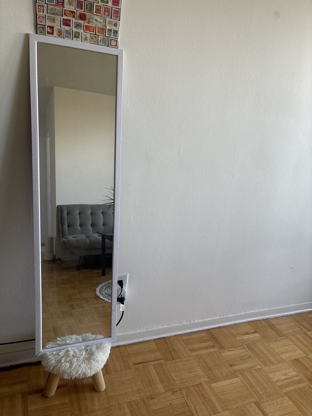 Full Length Mirror with White Frame and small