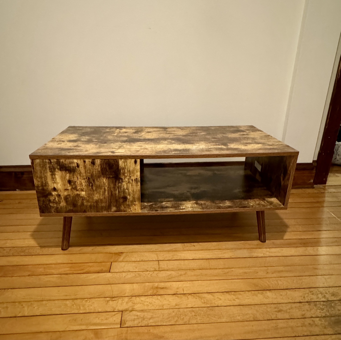 Rustic Coffee Table with Storage Shelf - photo 2