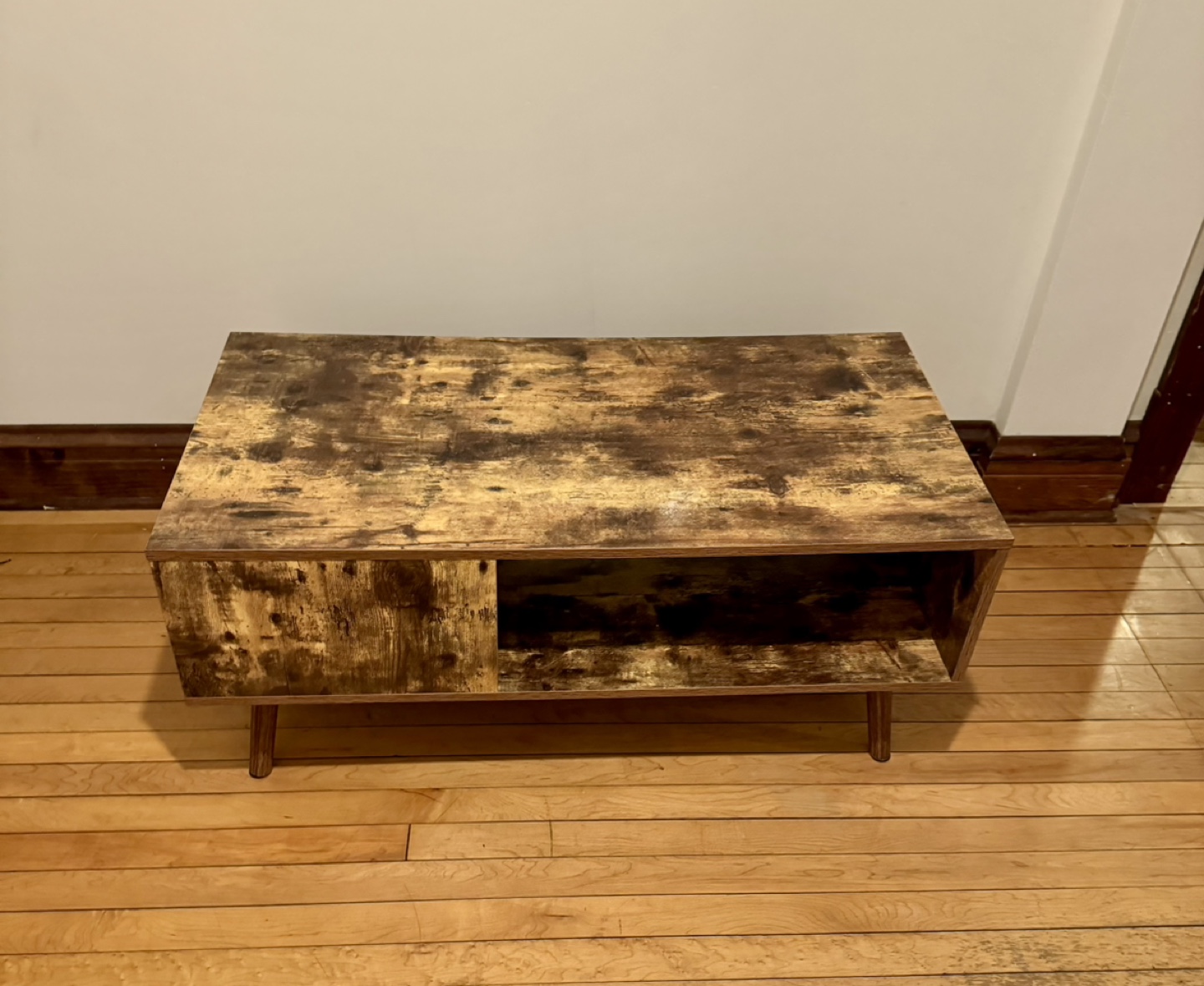 Rustic Coffee Table with Storage Shelf - photo 3