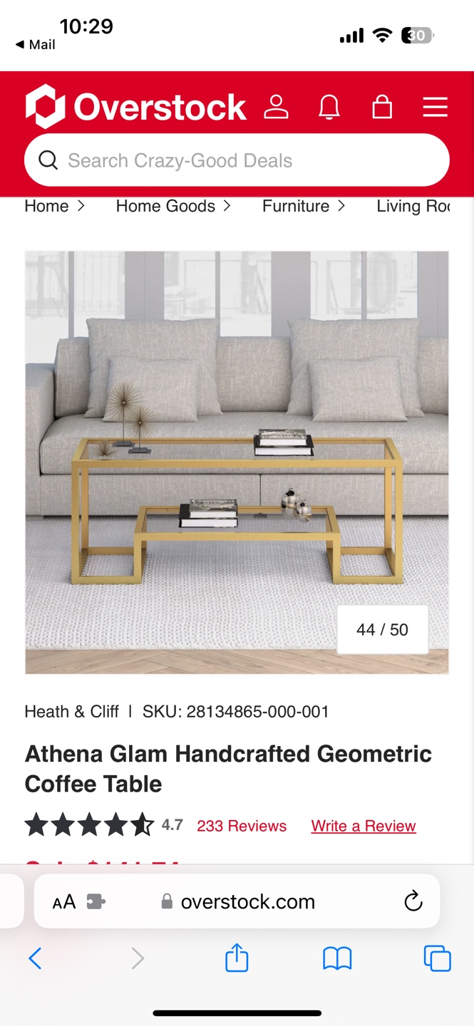 Athena Geometric Coffee Table - photo 3