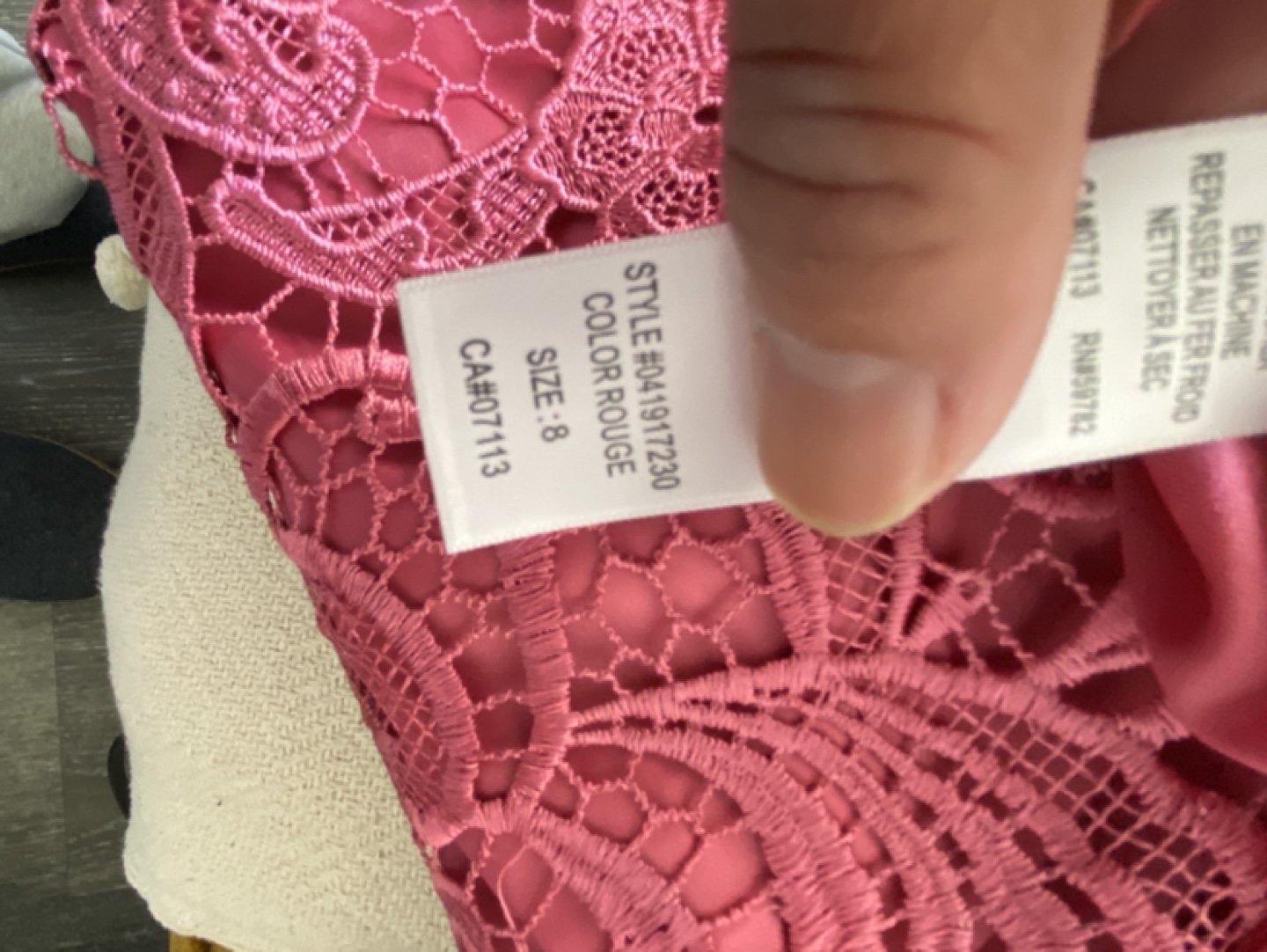 Pink Lace Dress Size 8 - photo 3