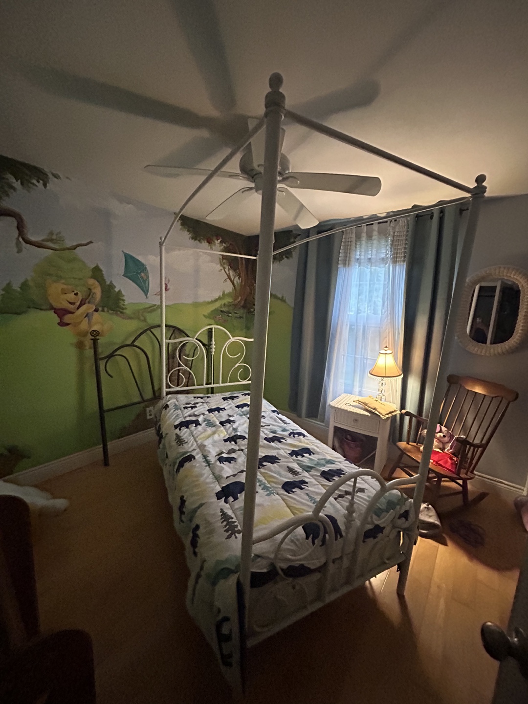 White Metal Canopy Bed Frame - photo 2
