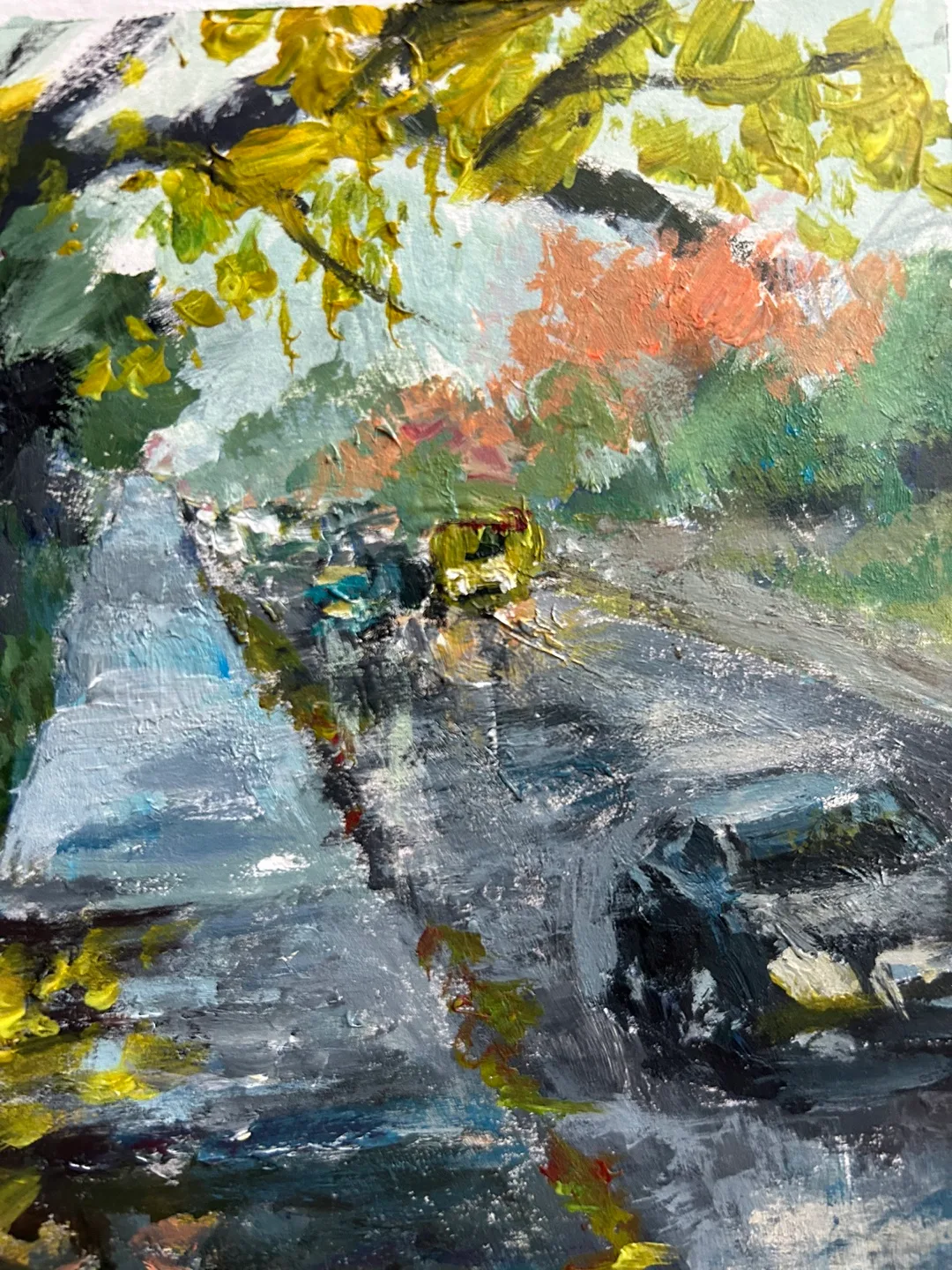 “Autumn Walk” original acrylic painting image indicator(2)