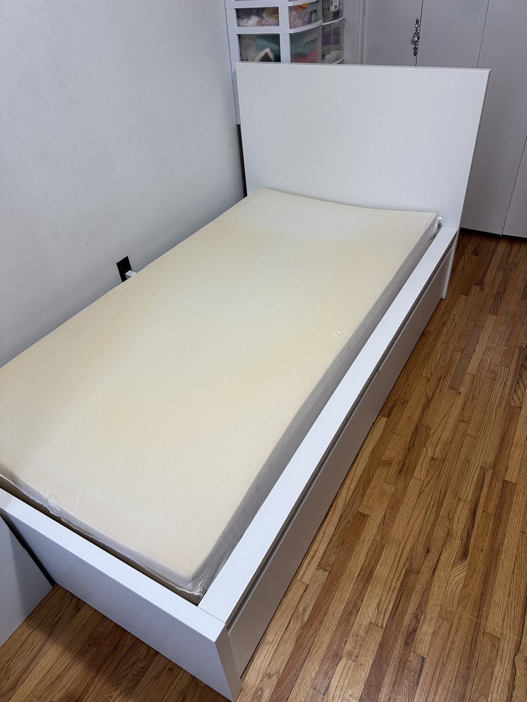 IKEA MALM Twin Bed Frame with Storage + mattress