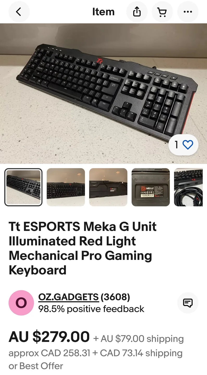 Tt eSPORTS Meka G Unit Illuminated Red Light Keyboard image indicator(3)