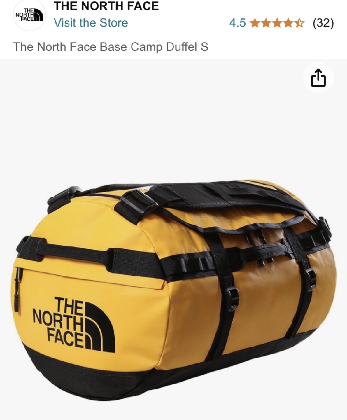 The North Face Base Camp Duffel S - Summit Gold/TNF Black