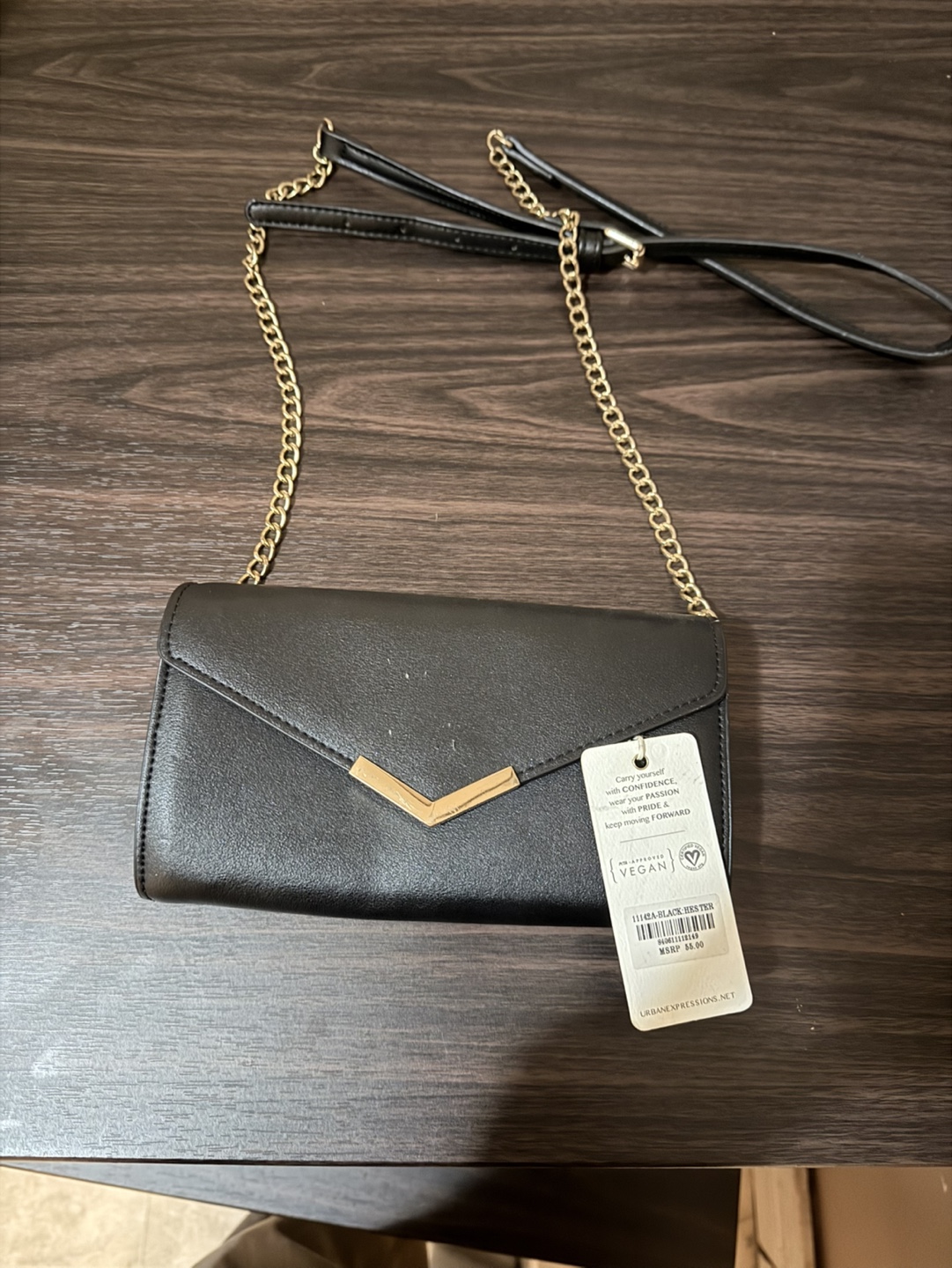 Black Vegan Leather Chain Bag - photo 2