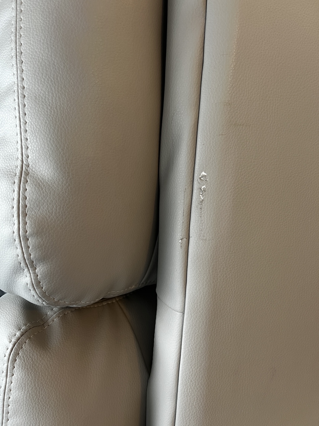 Grey Leather Sofa - photo 4