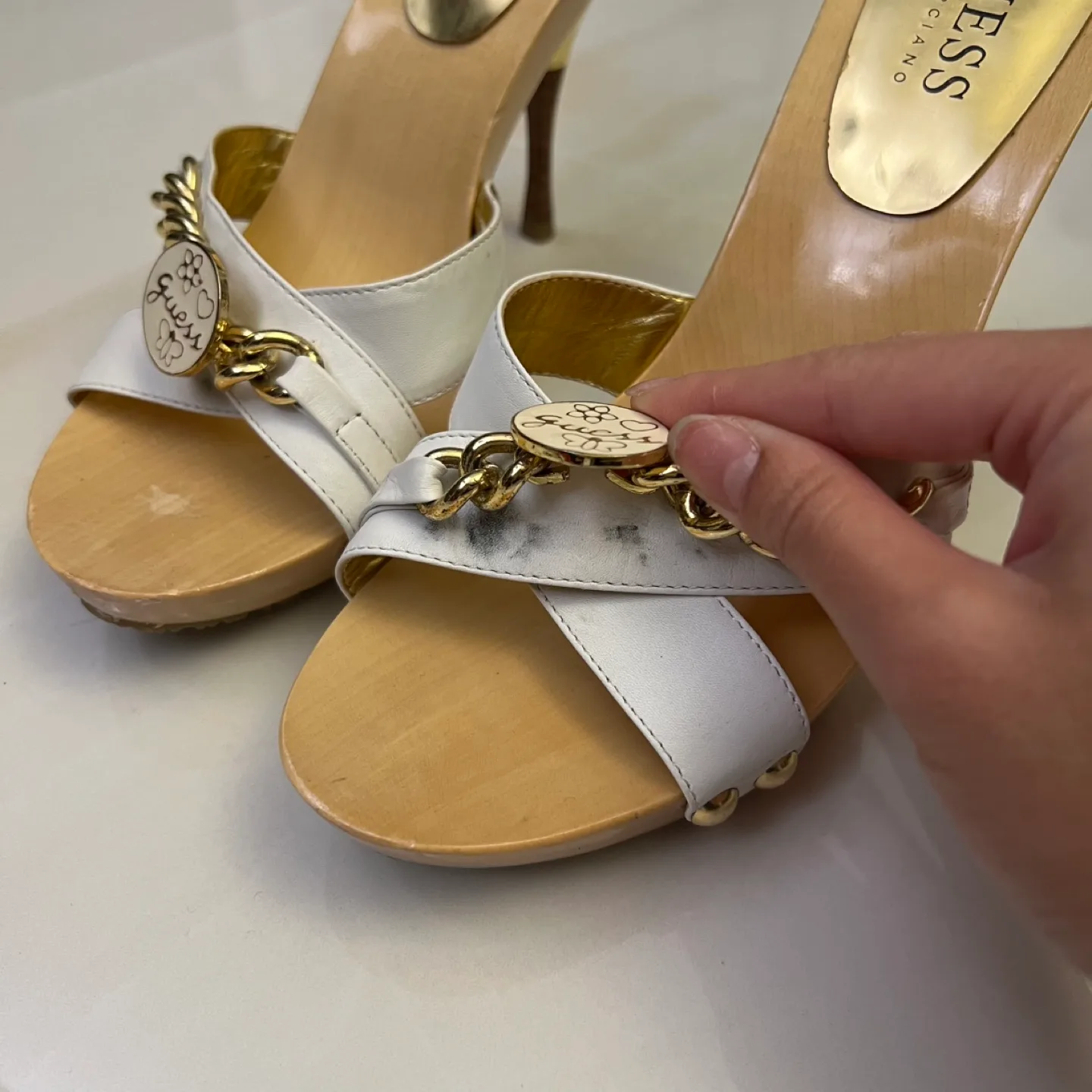 Guess by Marciano White Platform Heels image indicator(4)