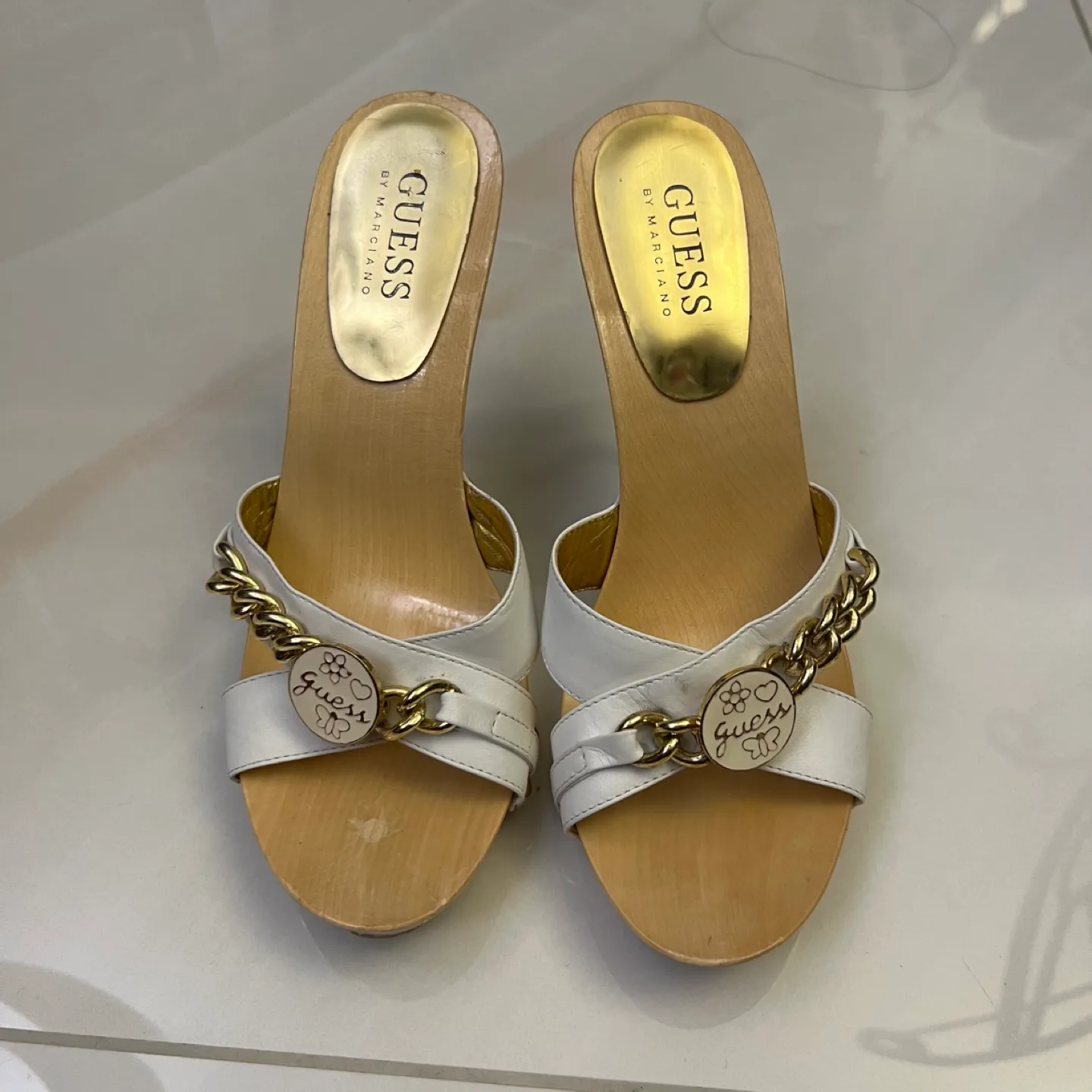 Guess by Marciano White Platform Heels image indicator(3)
